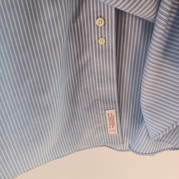 Brooks Brothers Blue Stripe Button Down Shirt 17.5-35 Long Sleeve Cotton - Picture 3 of 5